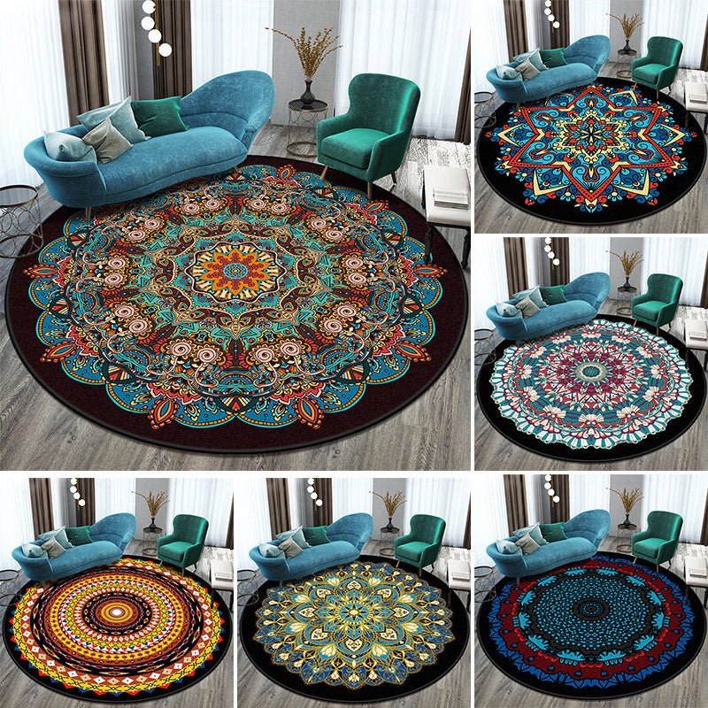 Bohemian Living Room Rug Multicolor Mandala Rug Polyester Stain Resistant Washable Anti-Slip Backing Rug for Hall Clearhalo 'Area Rug' 'Moroccan' 'Rugs' Rug' 2058810