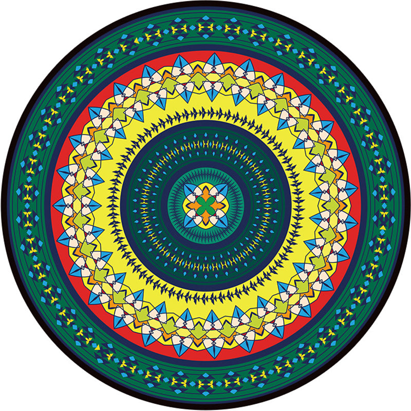 Bohemian Living Room Rug Multicolor Mandala Rug Polyester Stain Resistant Washable Anti-Slip Backing Rug for Hall Clearhalo 'Area Rug' 'Moroccan' 'Rugs' Rug' 2058814