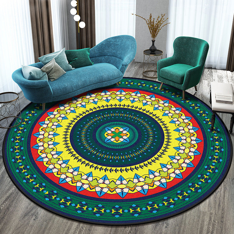 Bohemian Living Room Rug Multicolor Mandala Rug Polyester Stain Resistant Washable Anti-Slip Backing Rug for Hall Yellow Clearhalo 'Area Rug' 'Moroccan' 'Rugs' Rug' 2058820