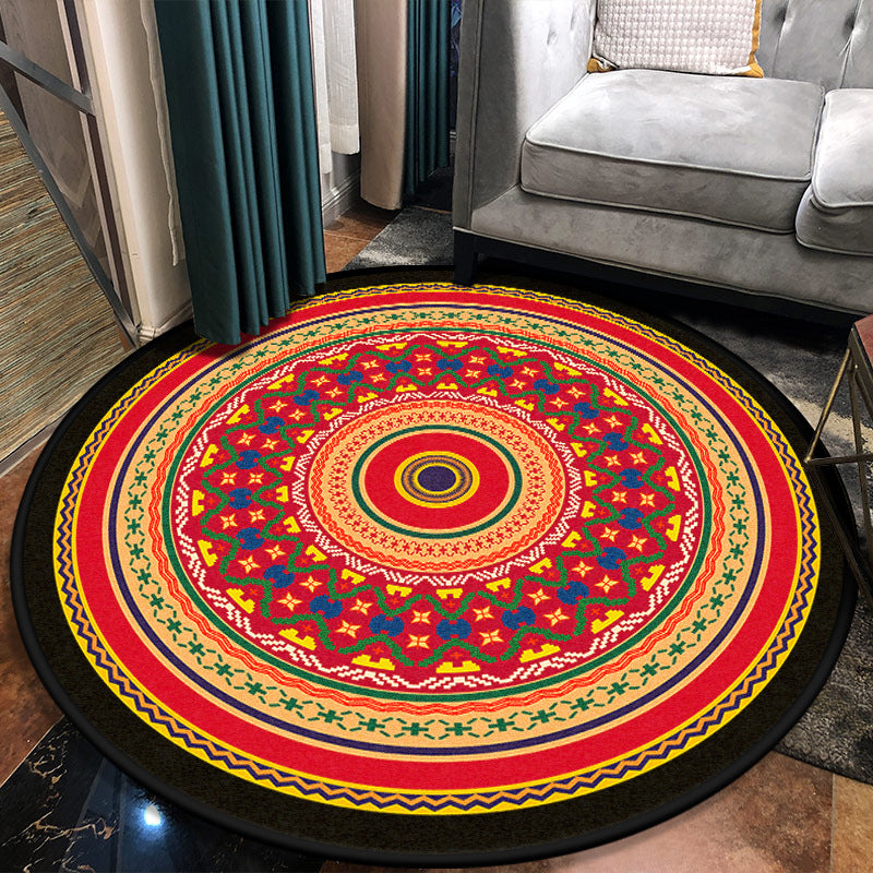 Multi Colored Moroccan Area Rug Synthetics Seamless Geometric Shapes Rug 356 Carpet for Living Room Red Clearhalo 'Area Rug' 'Moroccan' 'Rugs' Rug' 2058828