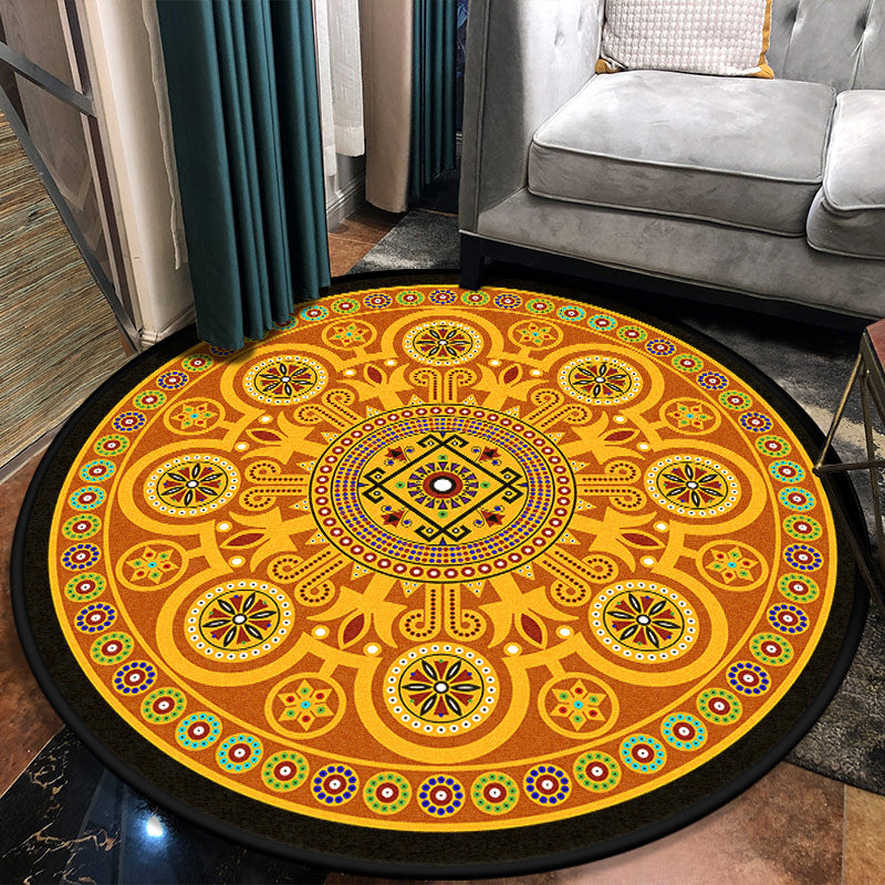 Multi Colored Moroccan Area Rug Synthetics Seamless Geometric Shapes Rug 356 Carpet for Living Room Yellow Clearhalo 'Area Rug' 'Moroccan' 'Rugs' Rug' 2058834