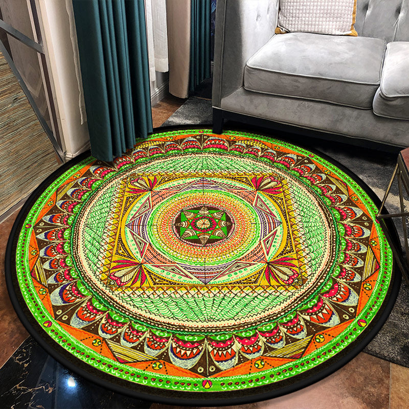 Multi Colored Moroccan Area Rug Synthetics Seamless Geometric Shapes Rug 356 Carpet for Living Room Green Clearhalo 'Area Rug' 'Moroccan' 'Rugs' Rug' 2058837