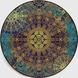 Antiqued Floral Patterned Rug Distressed Blue-Yellow Moroccan Rug Polyester Washable Non-Slip Backing Stain Resistant Rug for Home Blue-Yellow Clearhalo 'Area Rug' 'Moroccan' 'Rugs' Rug' 2058844