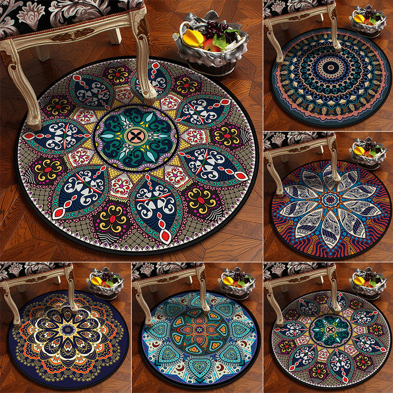 Moroccan Mandala Rug Multi-Colored Synthetics Rug Stain Resistant Anti-Slip Machine Washable Carpet for Dining Room Clearhalo 'Area Rug' 'Moroccan' 'Rugs' Rug' 2058845
