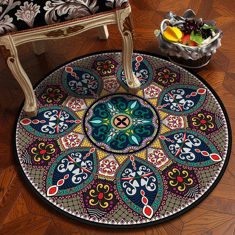 Moroccan Mandala Rug Multi-Colored Synthetics Rug Stain Resistant Anti-Slip Machine Washable Carpet for Dining Room Brown Clearhalo 'Area Rug' 'Moroccan' 'Rugs' Rug' 2058846
