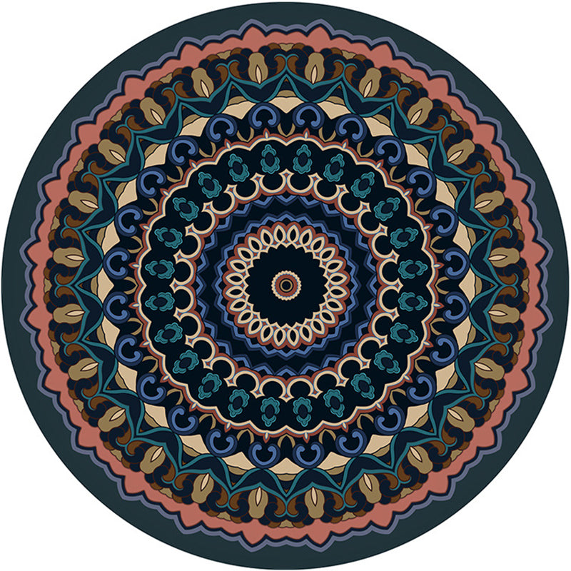 Moroccan Mandala Rug Multi-Colored Synthetics Rug Stain Resistant Anti-Slip Machine Washable Carpet for Dining Room Clearhalo 'Area Rug' 'Moroccan' 'Rugs' Rug' 2058849