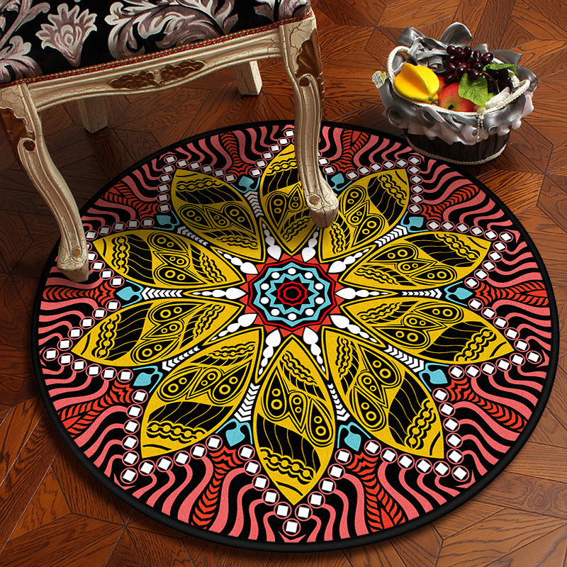 Moroccan Mandala Rug Multi-Colored Synthetics Rug Stain Resistant Anti-Slip Machine Washable Carpet for Dining Room Yellow Clearhalo 'Area Rug' 'Moroccan' 'Rugs' Rug' 2058853