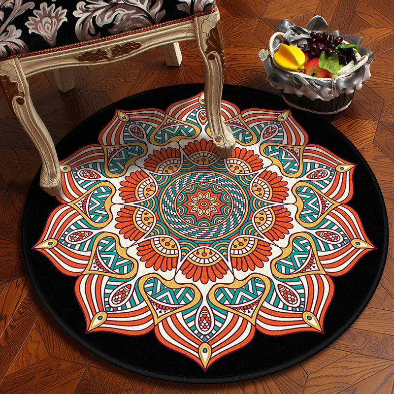 Moroccan Mandala Rug Multi-Colored Synthetics Rug Stain Resistant Anti-Slip Machine Washable Carpet for Dining Room Red-White Clearhalo 'Area Rug' 'Moroccan' 'Rugs' Rug' 2058854