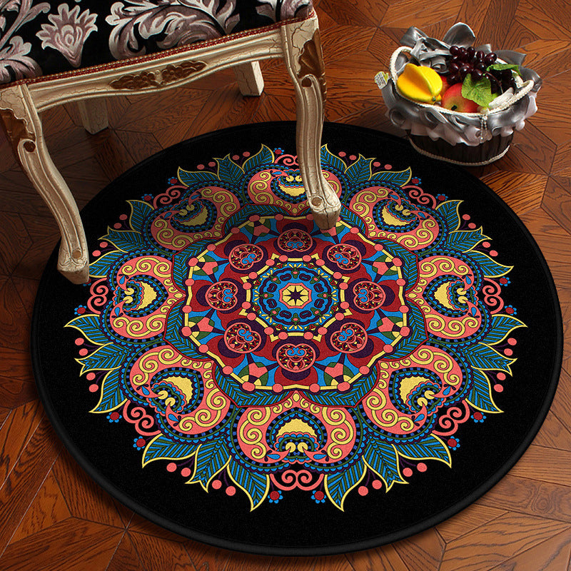 Moroccan Mandala Rug Multi-Colored Synthetics Rug Stain Resistant Anti-Slip Machine Washable Carpet for Dining Room Yellow-Red Clearhalo 'Area Rug' 'Moroccan' 'Rugs' Rug' 2058857