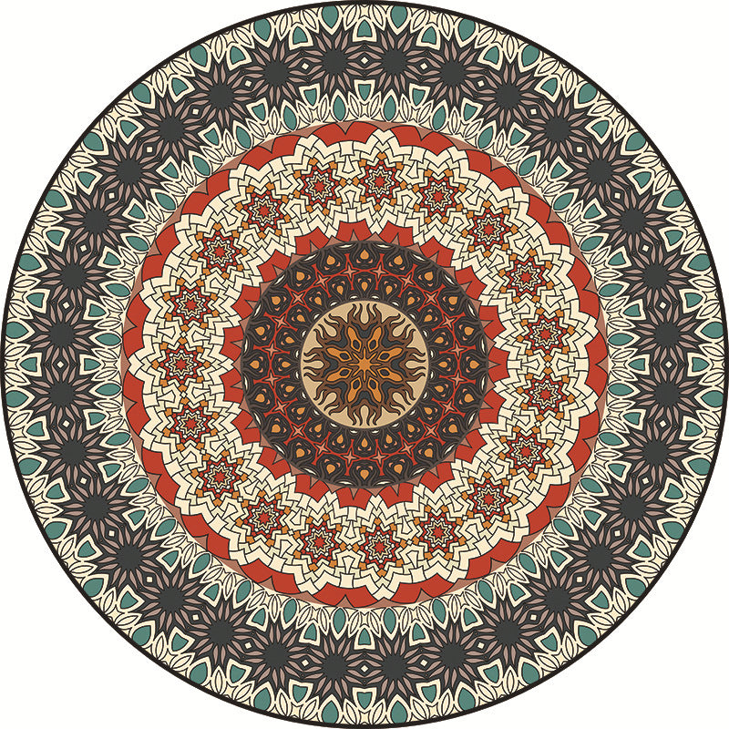 Traditional Multi Color Moroccan Rug Polypropylene Mandala Area Carpet Anti-Slip Machine Washable Stain Resistant Rug for Rome Clearhalo 'Area Rug' 'Moroccan' 'Rugs' Rug' 2058865