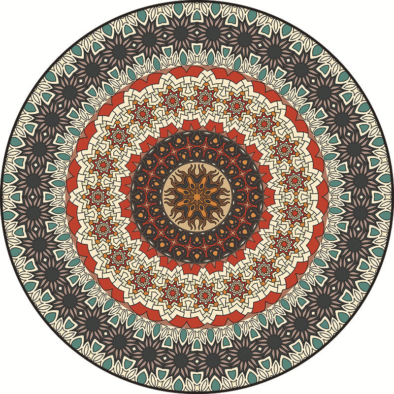 Traditional Multi Color Moroccan Rug Polypropylene Mandala Area Carpet Anti-Slip Machine Washable Stain Resistant Rug for Rome Clearhalo 'Area Rug' 'Moroccan' 'Rugs' Rug' 2058865