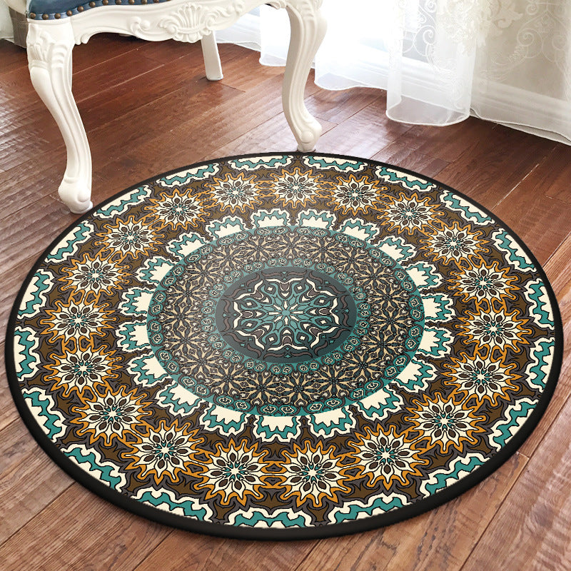 Traditional Multi Color Moroccan Rug Polypropylene Mandala Area Carpet Anti-Slip Machine Washable Stain Resistant Rug for Rome Brown Clearhalo 'Area Rug' 'Moroccan' 'Rugs' Rug' 2058867