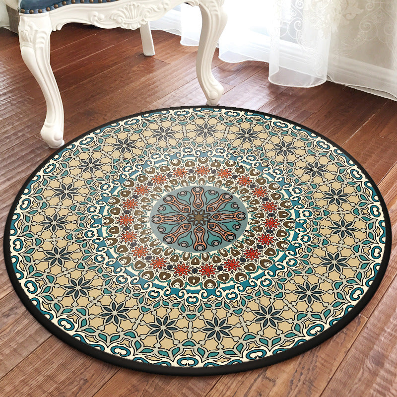 Traditional Multi Color Moroccan Rug Polypropylene Mandala Area Carpet Anti-Slip Machine Washable Stain Resistant Rug for Rome Dark Beige Clearhalo 'Area Rug' 'Moroccan' 'Rugs' Rug' 2058870