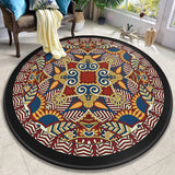 Colorful Mandala Rug Polyester Turkish Indoor Rug Anti-Slip Backing Machine Washable Pet Friendly Carpet for Sitting Room Ginger Clearhalo 'Area Rug' 'Moroccan' 'Rugs' Rug' 2058874