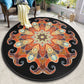 Colorful Mandala Rug Polyester Turkish Indoor Rug Anti-Slip Backing Machine Washable Pet Friendly Carpet for Sitting Room Yellow-Red Clearhalo 'Area Rug' 'Moroccan' 'Rugs' Rug' 2058880