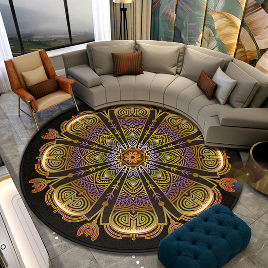 Turkish Style Living Room Rug Multicolor Flower Patterned Carpet Synthetics Pet Friendly Machine Washable Non-Slip Rug Purple-Green Clearhalo 'Area Rug' 'Moroccan' 'Rugs' Rug' 2058892