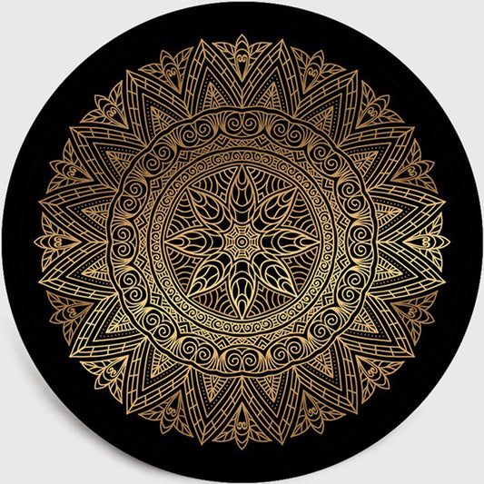 Retro Dark Color Moroccan Rug Polypropylene Mandala Patterned Rug Washable Anti-Slip Pet Friendly Rug for Living Room Brass Clearhalo 'Area Rug' 'Moroccan' 'Rugs' Rug' 2058911