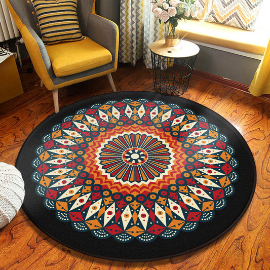 Decorative Kaleidoscope Rug Multi Color Turkish Carpet Polyester Washable Stain Resistant Non-Slip Backing Rug for Sitting Room Orange-Red Clearhalo 'Area Rug' 'Moroccan' 'Rugs' Rug' 2058923
