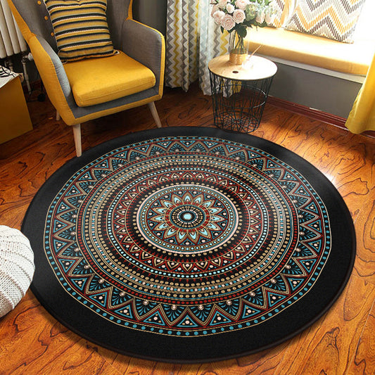 Decorative Kaleidoscope Rug Multi Color Turkish Carpet Polyester Washable Stain Resistant Non-Slip Backing Rug for Sitting Room Blue Clearhalo 'Area Rug' 'Moroccan' 'Rugs' Rug' 2058931