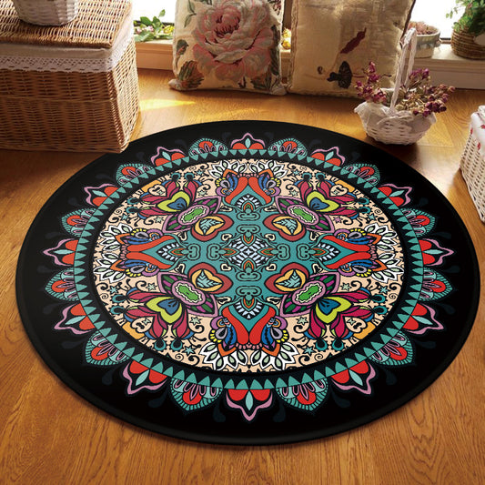 Multi Colored Living Room Rug Moroccan Tribal Flower Print Rug Synthetics Pet Friendly Anti-Slip Backing Washable Area Carpet Clearhalo 'Area Rug' 'Moroccan' 'Rugs' Rug' 2058941