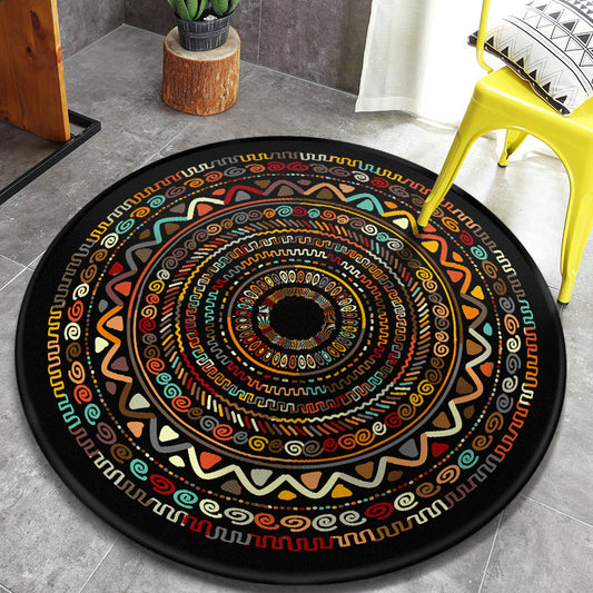Vintage Tribal Pattern Rug Multicolor Persian Rug Synthetics Pet Friendly Machine Washable Non-Slip Carpet for Home Decoration Brown Clearhalo 'Area Rug' 'Moroccan' 'Rugs' Rug' 2058960