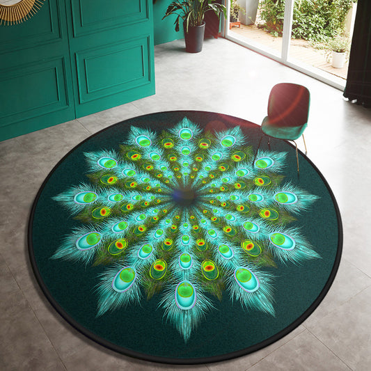 Multi Color Door Rug Moroccan Floral Area Carpet Synthetics Anti-Slip Stain Resistant Pet Friendly Rug Blue-Green Clearhalo 'Area Rug' 'Moroccan' 'Rugs' Rug' 2059009