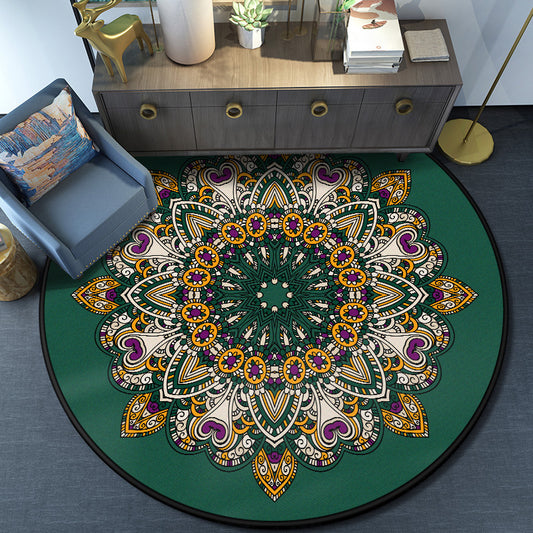 Multi-Colored Moroccan Rug Synthetics Mandala Area Rug Anti-Slip Stain Resistant Washable Carpet for Family Room Clearhalo 'Area Rug' 'Moroccan' 'Rugs' Rug' 2059035