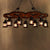 Lantern Clear Glass Light Chandelier Coastal Multi Light Living Room Pendant Lighting in Black with Wooden Shelf Black Clearhalo 'Cast Iron' 'Ceiling Lights' 'Chandeliers' 'Industrial Chandeliers' 'Industrial' 'Metal' 'Middle Century Chandeliers' 'Rustic Chandeliers' 'Tiffany' Lighting' 205903