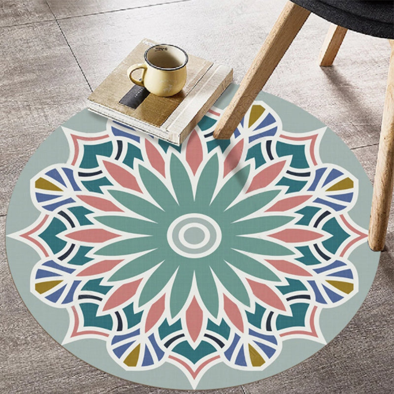 Chic Multi Color Persian Rug Polyester Flower Print Carpet Washable Anti-Slip Pet Friendly Rug for Home Light Pink Clearhalo 'Area Rug' 'Moroccan' 'Rugs' Rug' 2059053