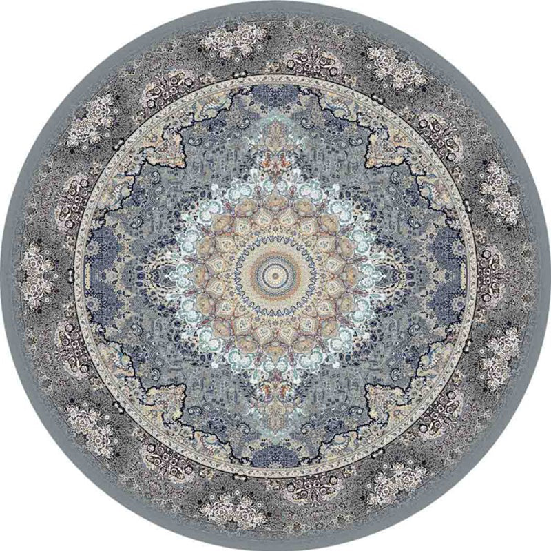 Chic Multi Color Persian Rug Polyester Flower Print Carpet Washable Anti-Slip Pet Friendly Rug for Home Grey Clearhalo 'Area Rug' 'Moroccan' 'Rugs' Rug' 2059065