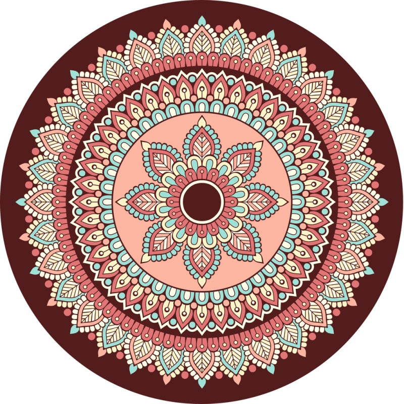 Chic Multi Color Persian Rug Polyester Flower Print Carpet Washable Anti-Slip Pet Friendly Rug for Home Dark Red Clearhalo 'Area Rug' 'Moroccan' 'Rugs' Rug' 2059067