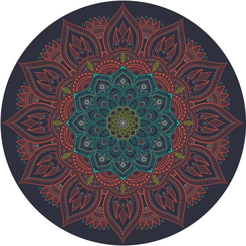 Chic Multi Color Persian Rug Polyester Flower Print Carpet Washable Anti-Slip Pet Friendly Rug for Home Blue-Red Clearhalo 'Area Rug' 'Moroccan' 'Rugs' Rug' 2059068