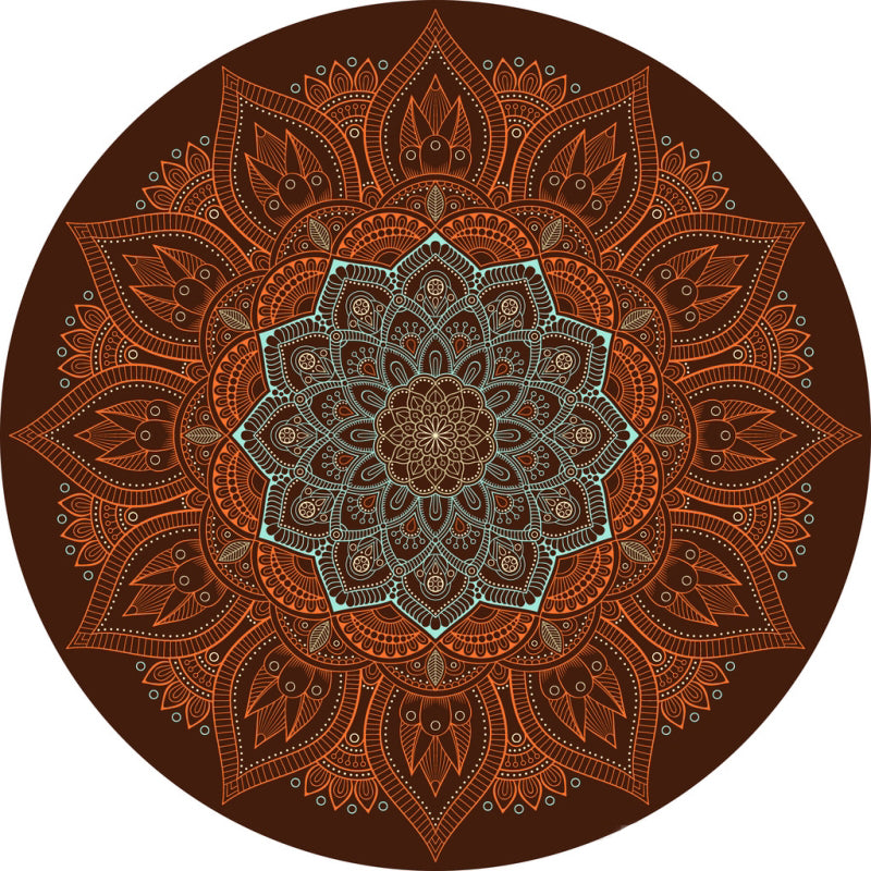 Chic Multi Color Persian Rug Polyester Flower Print Carpet Washable Anti-Slip Pet Friendly Rug for Home Red Brown Clearhalo 'Area Rug' 'Moroccan' 'Rugs' Rug' 2059070