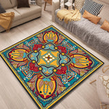 Persian Door Rug Multi Color Tribal Print Carpet Polypropylene Pet Friendly Non-Slip Stain Resistant Area Rug Yellow-Blue Clearhalo 'Area Rug' 'Moroccan' 'Rugs' Rug' 2059093