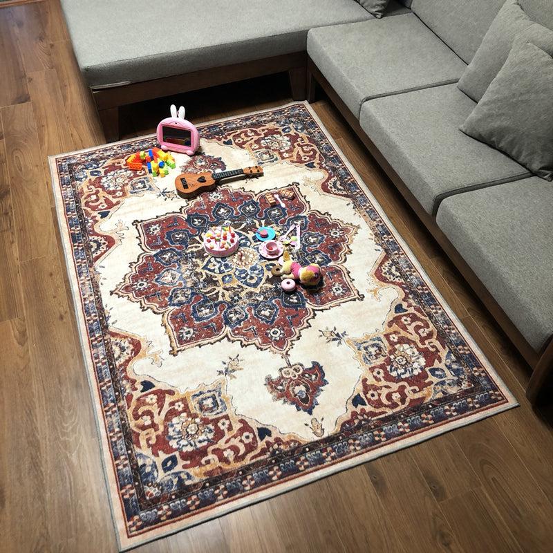 Retro Multicolor Moroccan Rug Synthetics Floral Patterned Rug Anti-Slip Washable Pet Friendly Carpet for Family Room Clearhalo 'Area Rug' 'Moroccan' 'Rugs' Rug' 2059145