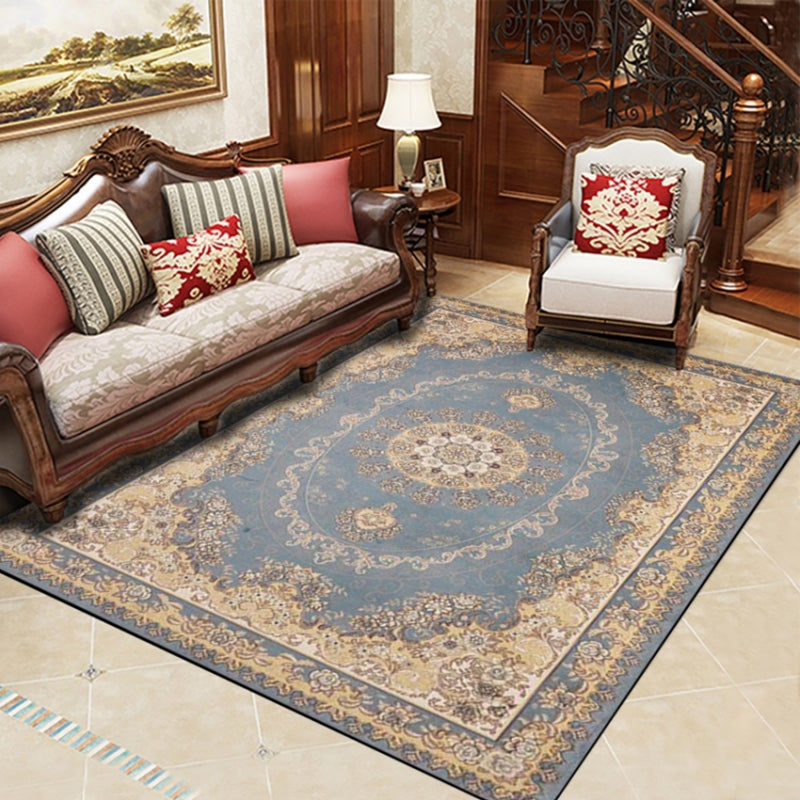 Retro Multicolor Moroccan Rug Synthetics Floral Patterned Rug Anti-Slip Washable Pet Friendly Carpet for Family Room Gold Clearhalo 'Area Rug' 'Moroccan' 'Rugs' Rug' 2059148