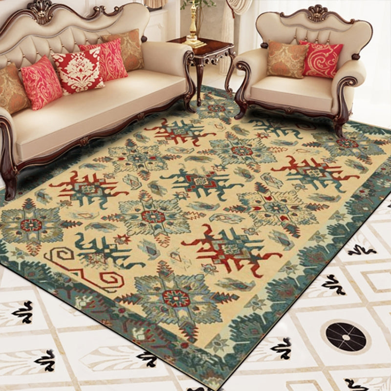 Retro Multicolor Moroccan Rug Synthetics Floral Patterned Rug Anti-Slip Washable Pet Friendly Carpet for Family Room Dark Beige Clearhalo 'Area Rug' 'Moroccan' 'Rugs' Rug' 2059150