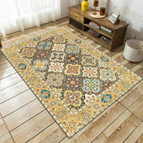 Persian Quatrefoil Patterned Rug Gold Polypropylene Area Carpet Machine Washable Stain Resistant Anti-Slip Backing Rug for Living Room Clearhalo 'Area Rug' 'Moroccan' 'Rugs' Rug' 2059156
