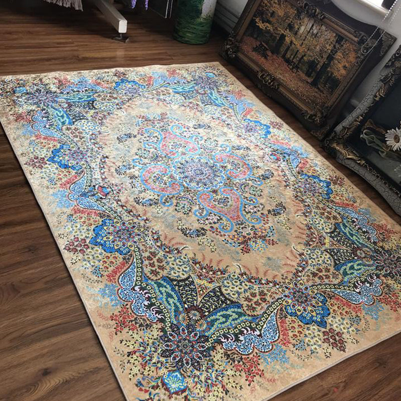 Glam Persian Indoor Rug Multi Color Floral Print Rug Anti-Slip Backing Machine Washable Pet Friendly Carpet for Living Room Ginger Clearhalo 'Area Rug' 'Moroccan' 'Rugs' Rug' 2059325