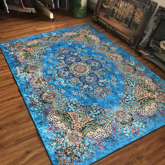 Glam Persian Indoor Rug Multi Color Floral Print Rug Anti-Slip Backing Machine Washable Pet Friendly Carpet for Living Room Army Green Clearhalo 'Area Rug' 'Moroccan' 'Rugs' Rug' 2059336