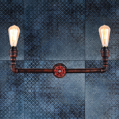 2-Light Pressure Gauge Wall Mounted Pipe Light Industrial Weathered Copper Metal Sconce for Indoor, 20.5"/21.5" Wide Weathered Copper 20.5" Clearhalo 'Art deco wall lights' 'Cast Iron' 'Glass' 'Industrial wall lights' 'Industrial' 'Middle century wall lights' 'Modern' 'Rustic wall lights' 'Tiffany' 'Traditional wall lights' 'Wall Lamps & Sconces' 'Wall Lights' Lighting' 205944