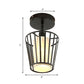 One Light Cylinder/Barrel Semi Flush Light Industrial Black Metal Lighting Fixture for Corridor with Fabric Shade Clearhalo 'Ceiling Lights' 'Close To Ceiling Lights' 'Close to ceiling' 'Semi-flushmount' Lighting' 205969