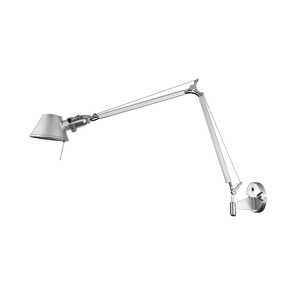 Retro Tapered Wall Lighting 1 Bulb Metallic Wall Mount Lamp with Swing Arm in Black/Chrome for Study Room Clearhalo 'Art deco wall lights' 'Cast Iron' 'Glass' 'Industrial wall lights' 'Industrial' 'Middle century wall lights' 'Modern' 'Rustic wall lights' 'Tiffany' 'Traditional wall lights' 'Wall Lamps & Sconces' 'Wall Lights' Lighting' 20599