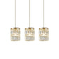 Crystal Prism Cylindrical Multi Pendant Modern 3 Heads Brass Ceiling Light with Round/Linear Canopy Clearhalo 'Ceiling Lights' 'Modern Pendants' 'Modern' 'Pendant Lights' 'Pendants' Lighting' 2062048