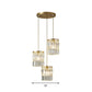 Crystal Prism Cylindrical Multi Pendant Modern 3 Heads Brass Ceiling Light with Round/Linear Canopy Clearhalo 'Ceiling Lights' 'Modern Pendants' 'Modern' 'Pendant Lights' 'Pendants' Lighting' 2062054