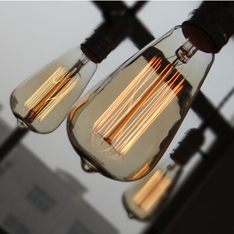 Aged Silver/Bronze Pipe Chandelier Lamp with Exposed Bulb Rustic Wrought Iron 6/8 Heads Indoor Hanging Light Clearhalo 'Cast Iron' 'Ceiling Lights' 'Chandeliers' 'Industrial Chandeliers' 'Industrial' 'Metal' 'Middle Century Chandeliers' 'Rustic Chandeliers' 'Tiffany' Lighting' 20622