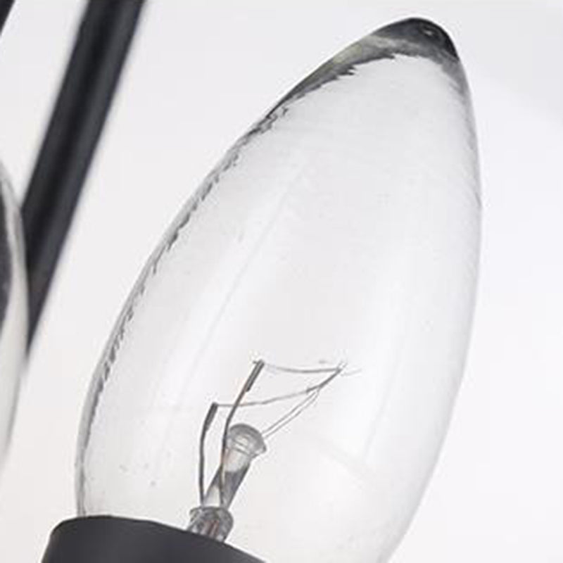 Globe Clear Glass Chandelier Light Traditional 3 Light Living Room Pendant Lighting in Black Clearhalo 'Ceiling Lights' 'Chandeliers' Lighting' options 206331