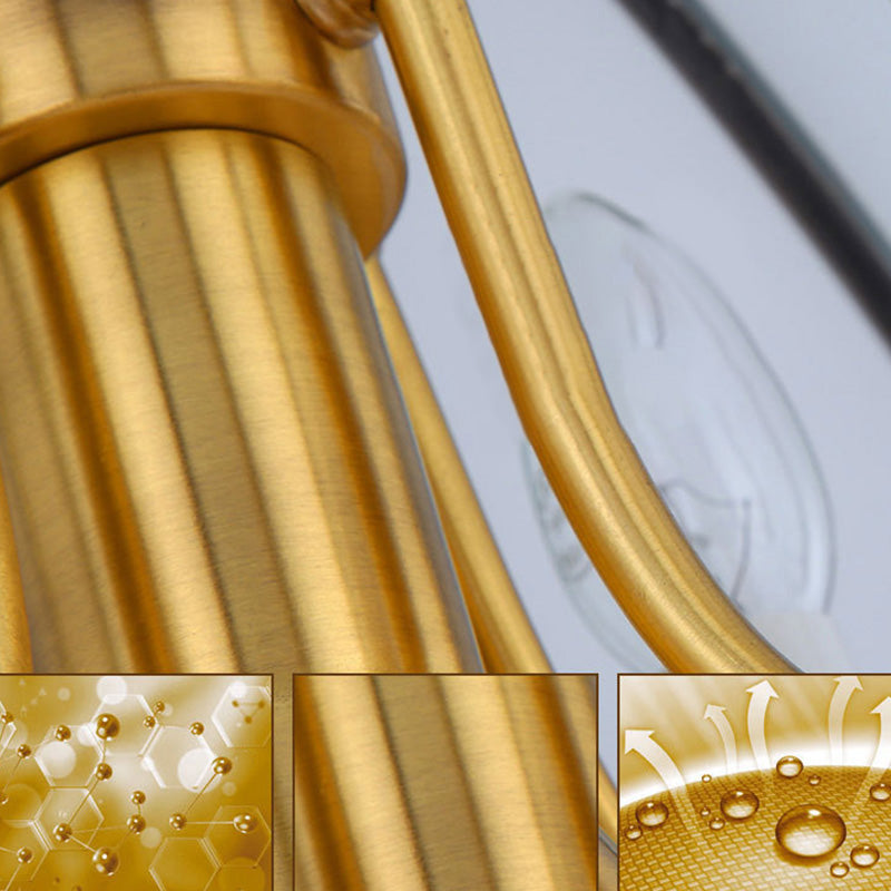 Fabric Empire Shade Suspension Lighting Modern 3 Bulbs Gold Island Chandelier Light Clearhalo 'Ceiling Lights' 'Island Lights' Lighting' 2063668