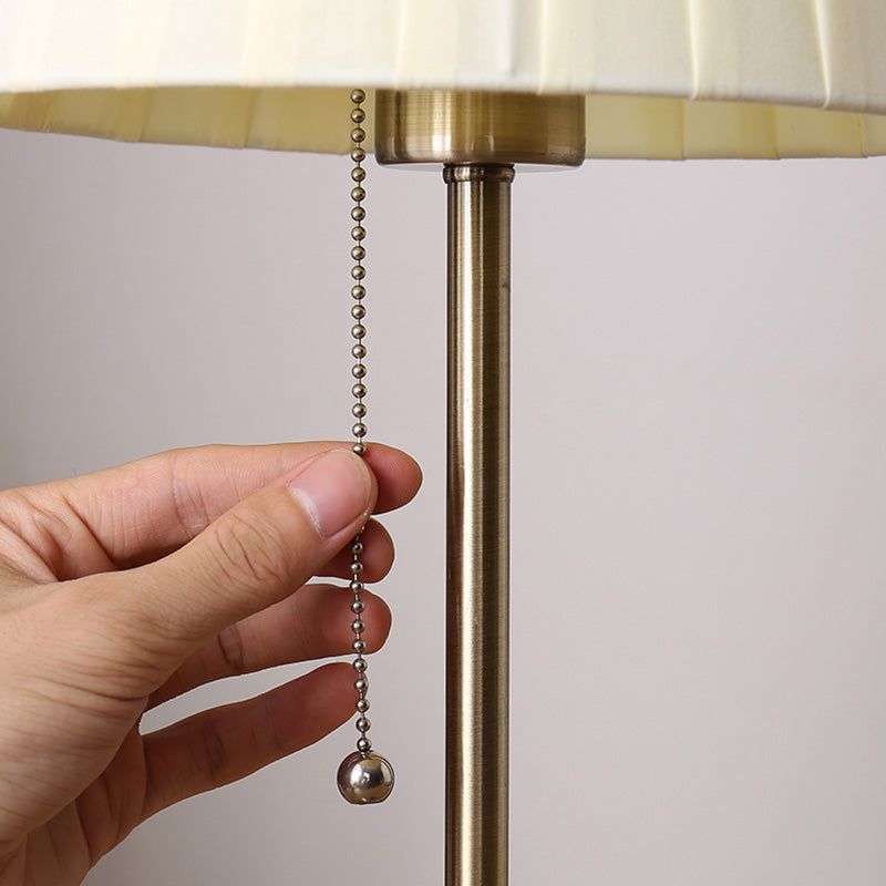 Artistic Pleated Empire Shade Table Lamp Fabric 1 Bulb Bedroom Nightstand Light with Pull Chain Clearhalo 'Lamps' 'Table Lamps' Lighting' 2063703