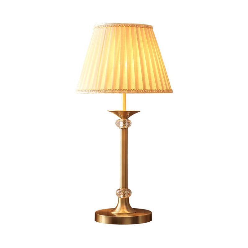 Fabric Barrel Shaded Table Lamp Modern Nightstand Lighting in Gold for Study Room Clearhalo 'Lamps' 'Table Lamps' Lighting' 2063719